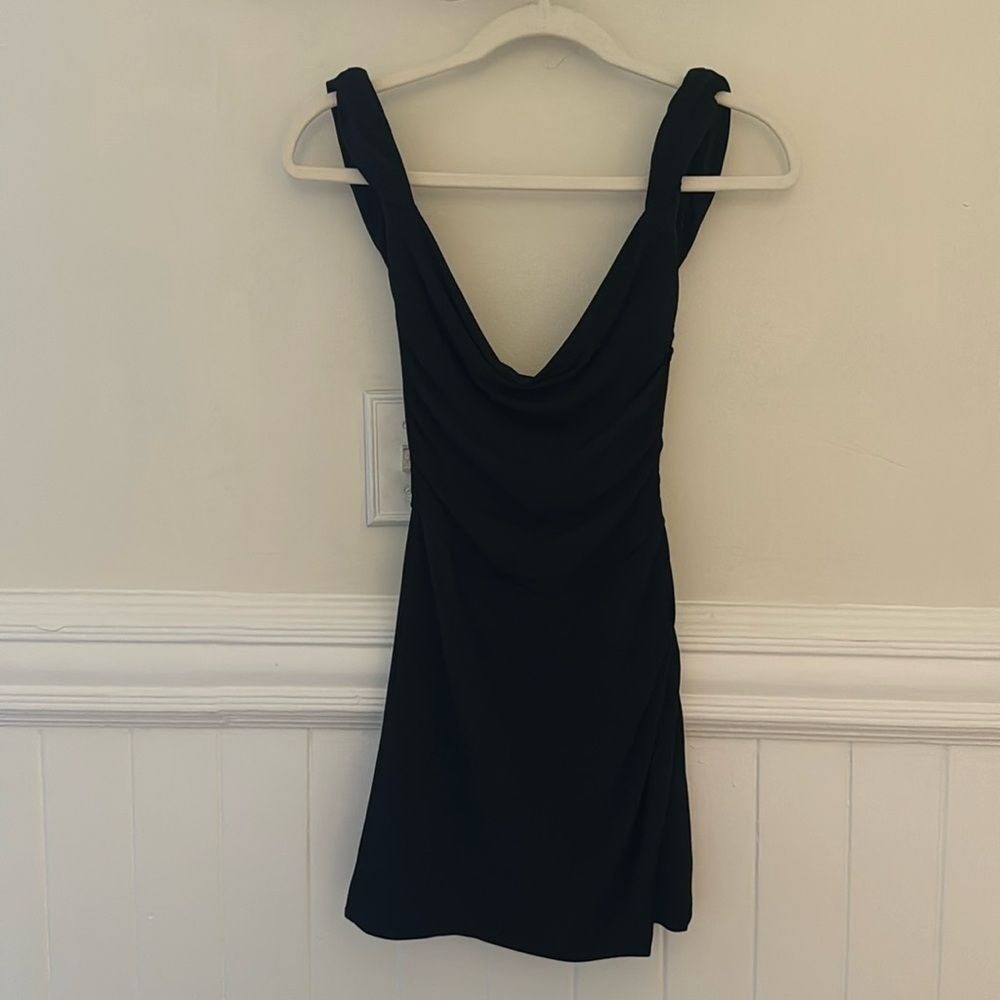 black mini dress